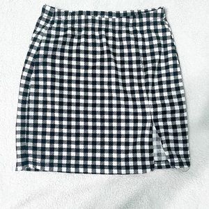 shein gingham mini skirt